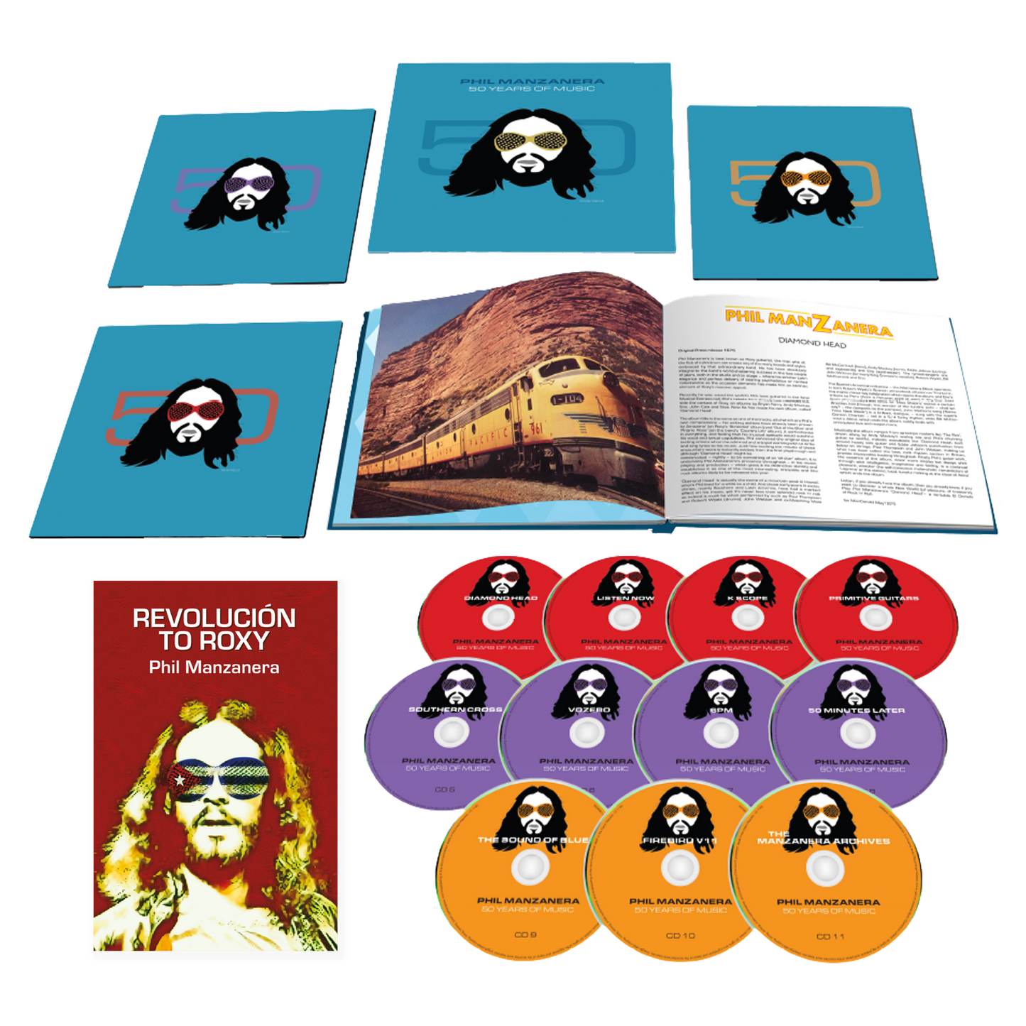 Phil Manzanera - 50 Years of Music SIGNED Bundle (11CD Boxset + 'Revolucion to Roxy' Memoir)